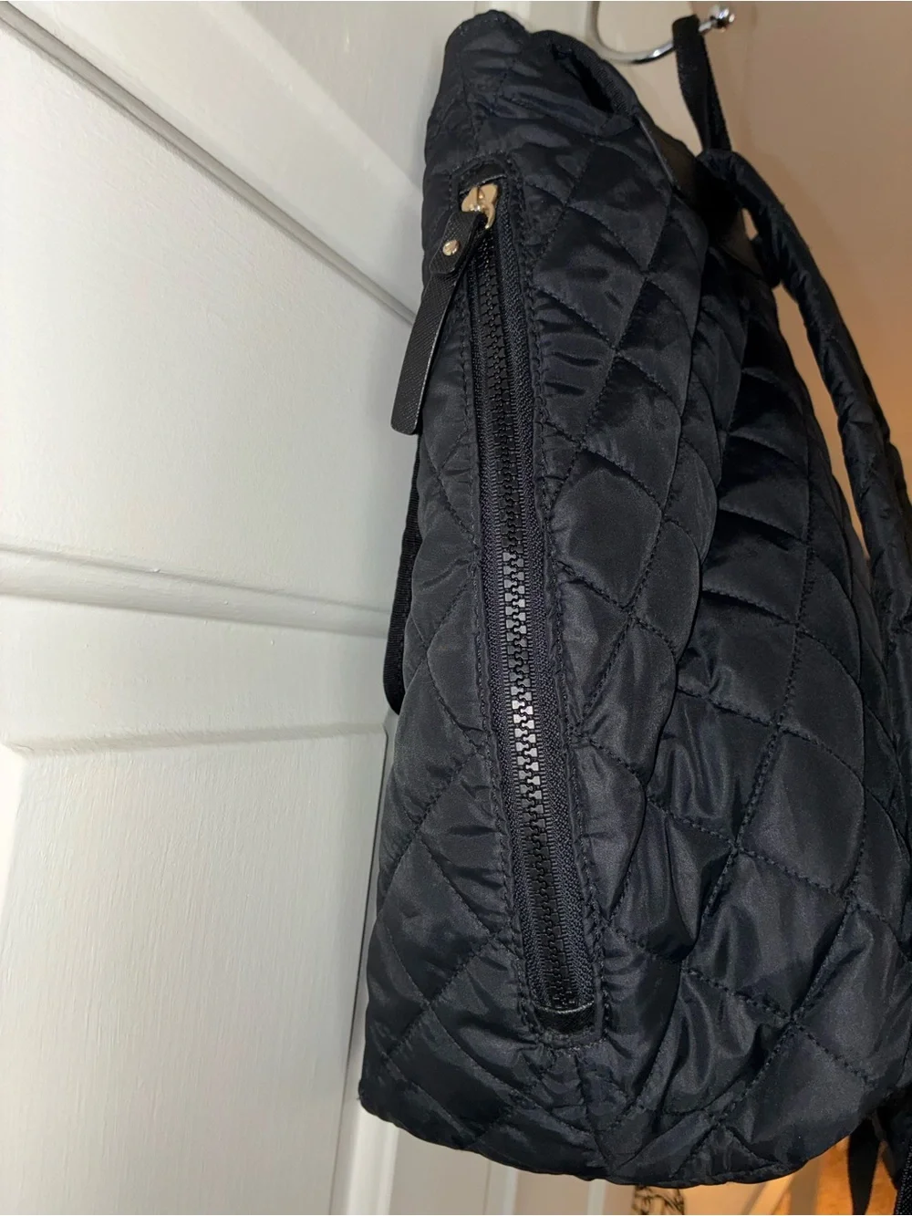Like New Kate Spade Quilted Black Nylon Flap Backpack/Diaper Bag